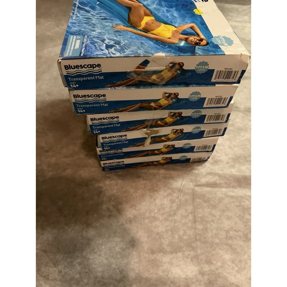 Bluescape Transparent Mat Inflatable Pool Float Lounger, 5 ft 6 in Long